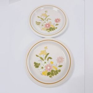 Kingsbury Stoneware Set Of 2 Dinner Plates Spring Blossom Vintage Pink